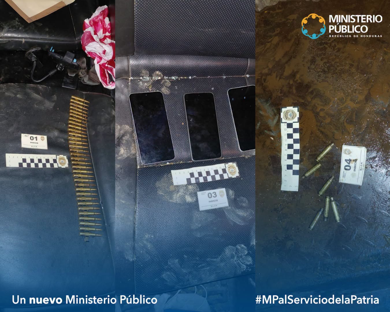 Balas y casquillos que quedaron en el lugar después del enfrentamiento.