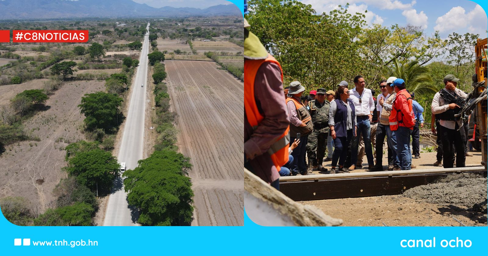 Presidenta Castro supervisa proyectos carreteros en El Paraíso
