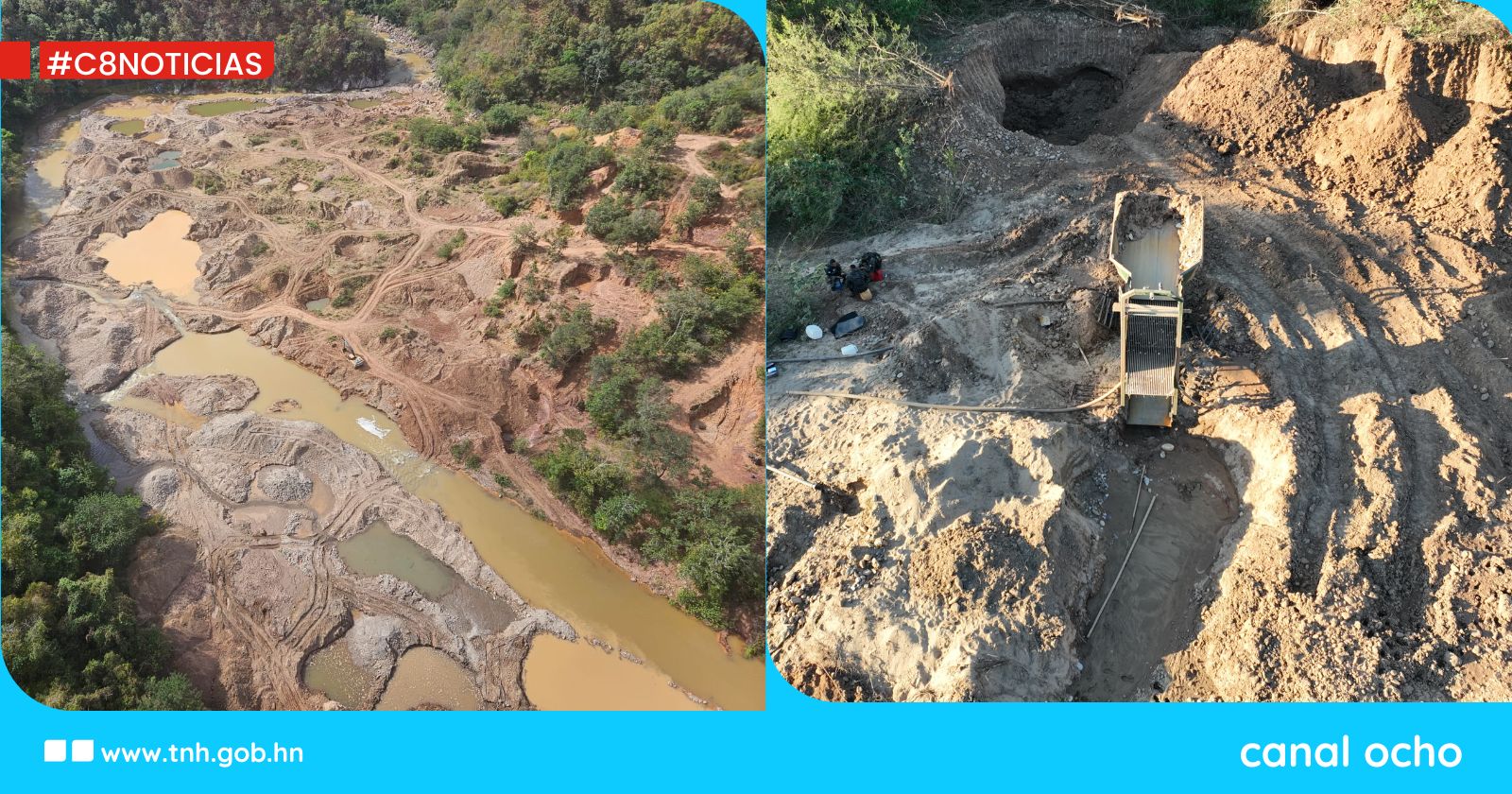ICF registra daño ambiental en el río Guayape por explotación minera ilegal