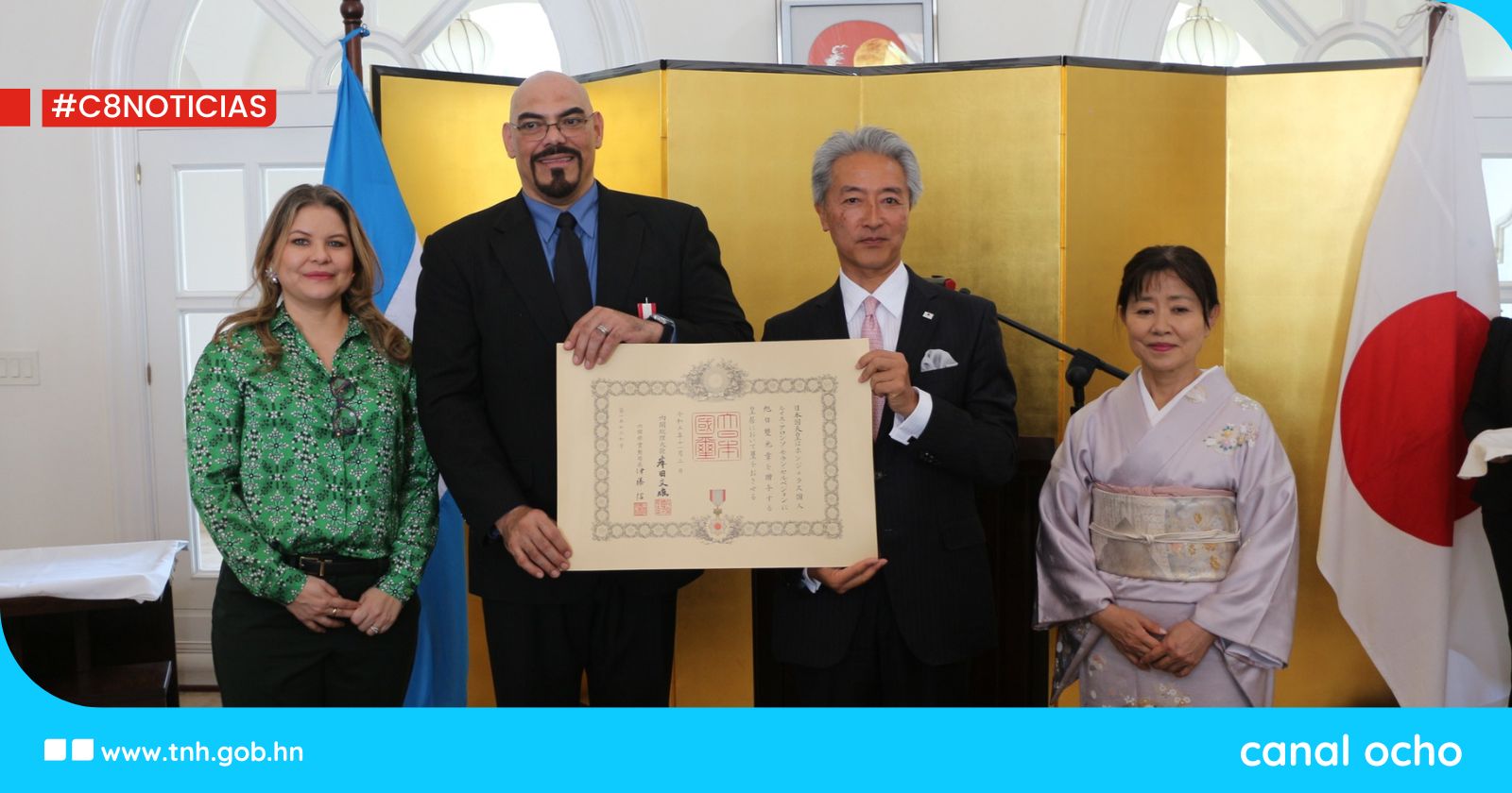 Exatleta hondureño recibe la Orden del Sol Naciente, Rayos de Oro y Plata por la embajada de Japón