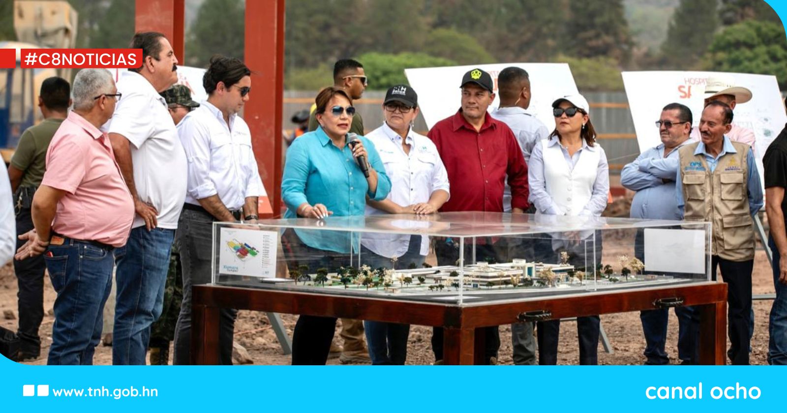 Presidenta Castro supervisa construcción del nuevo hospital de Salamá, Olancho