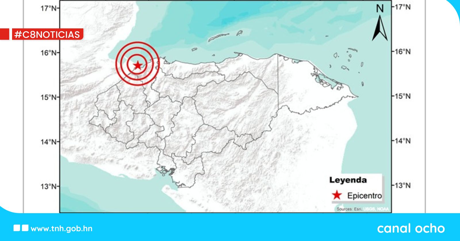 Copeco registra sismo de 3.3 grados al suroeste de Omoa, Cortés