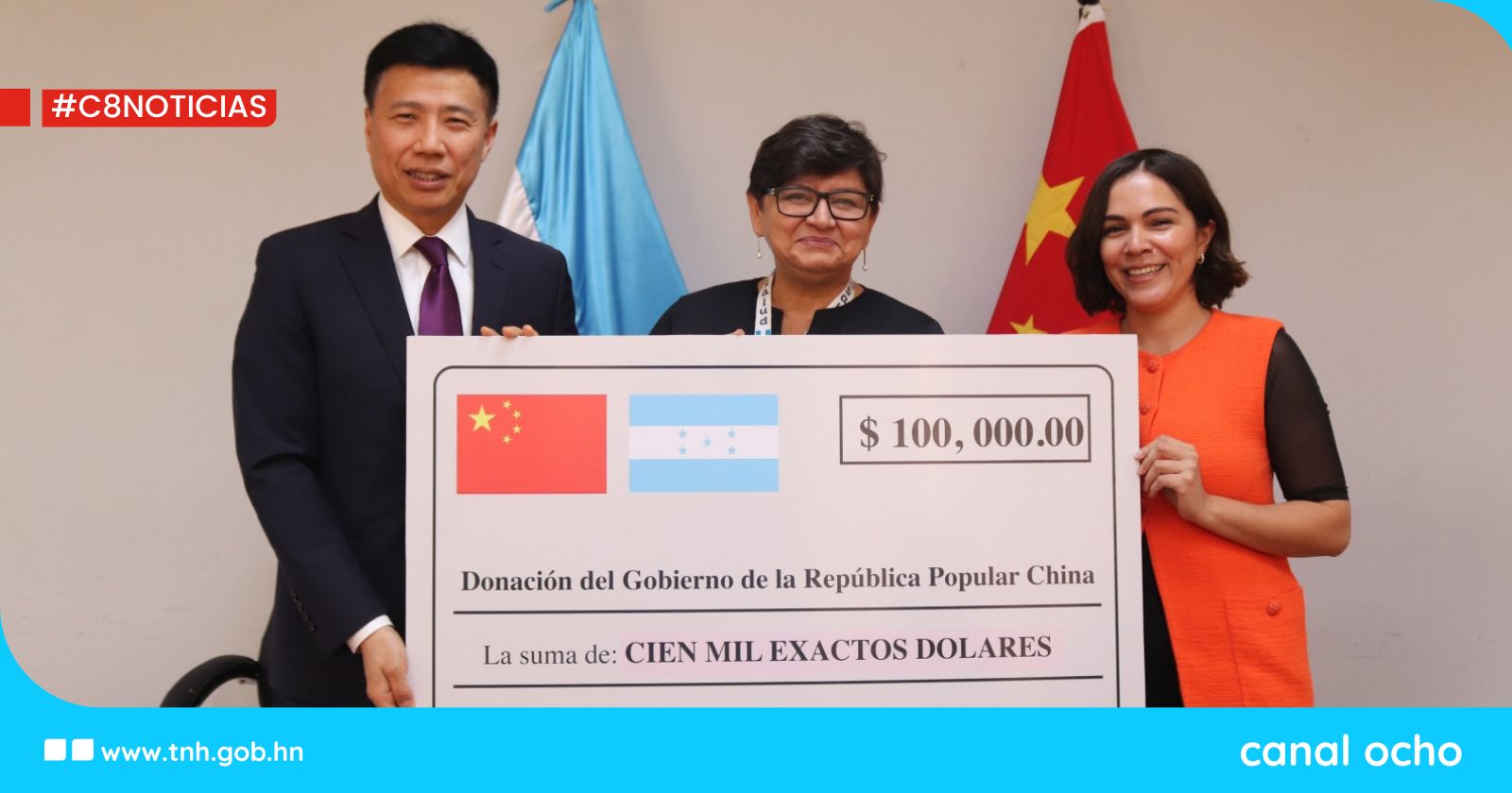 China entrega donativo de $100 mil para atención en salud en Roatán