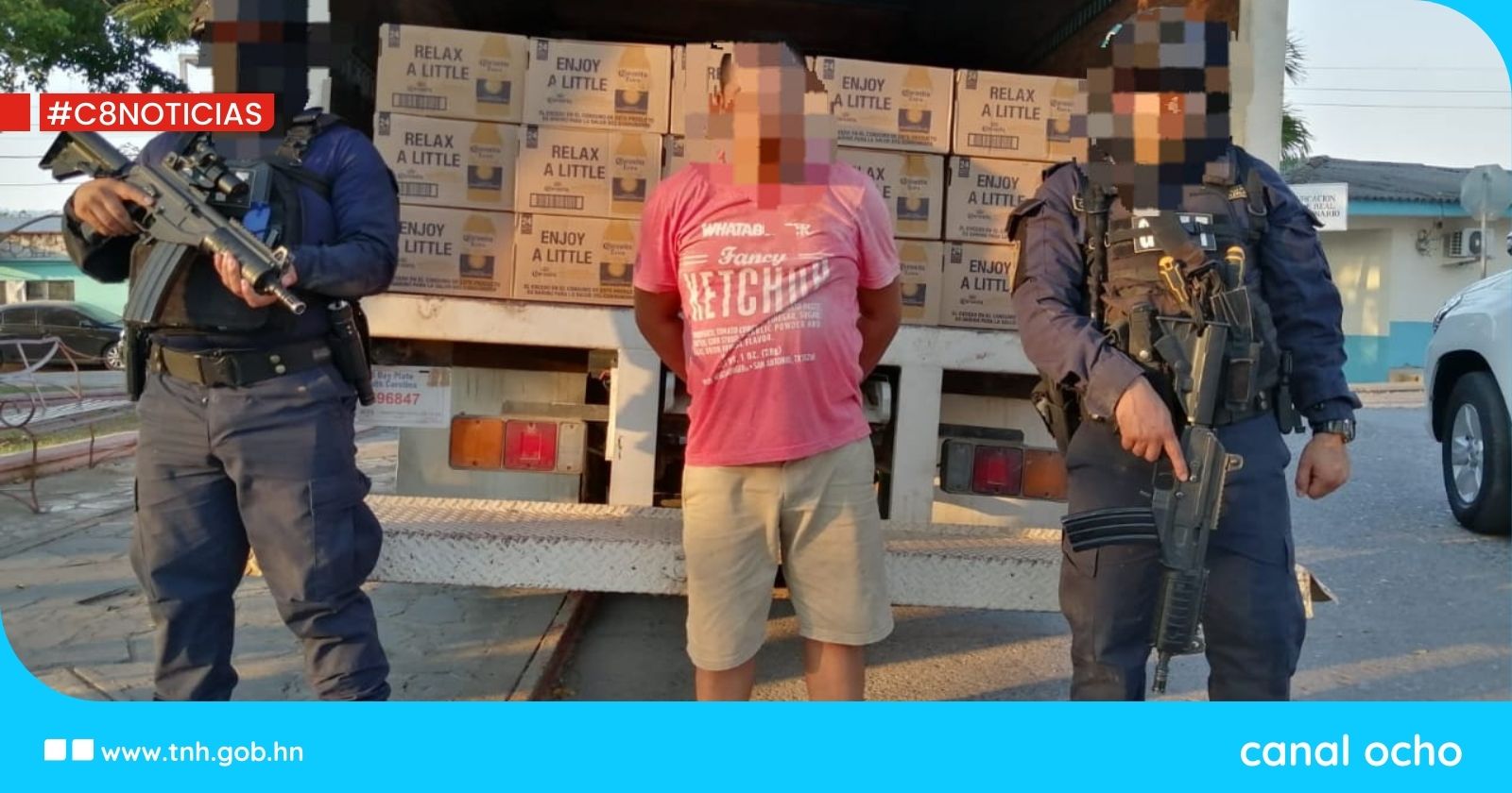Cae hombre con 4,800 cervezas que ingresaba de contrabando a Honduras