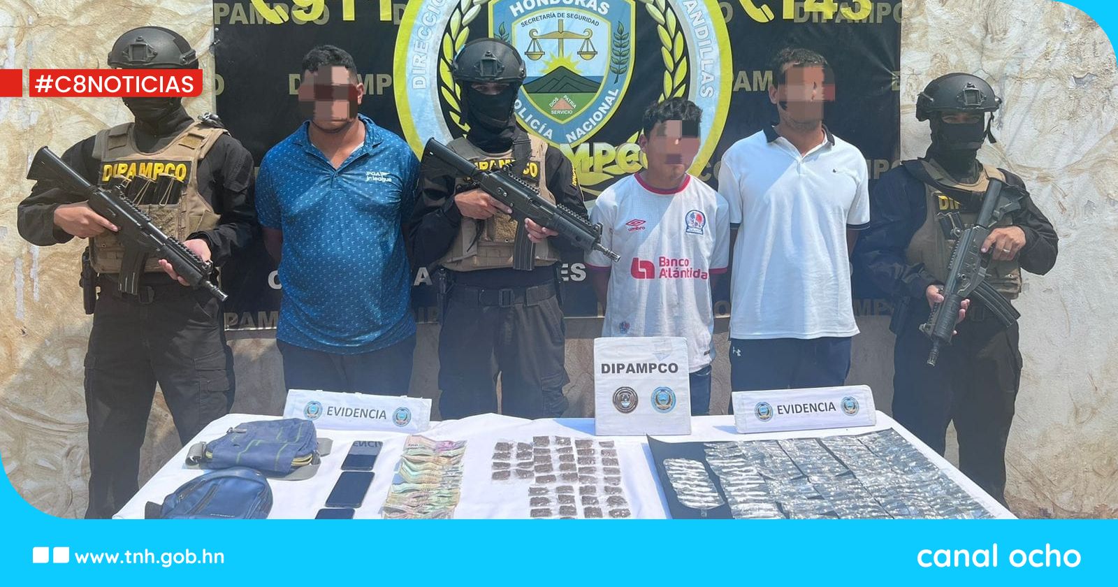 Capturan a tres personas en posesión de drogas en la ciudad de La Paz