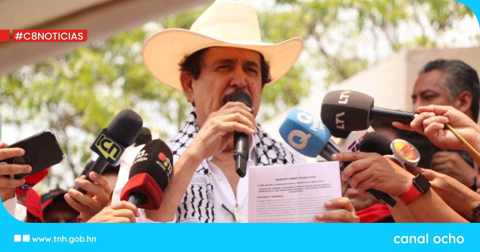 Expresidente Zelaya ratifica compromiso con centrales de trabajadores hondureños