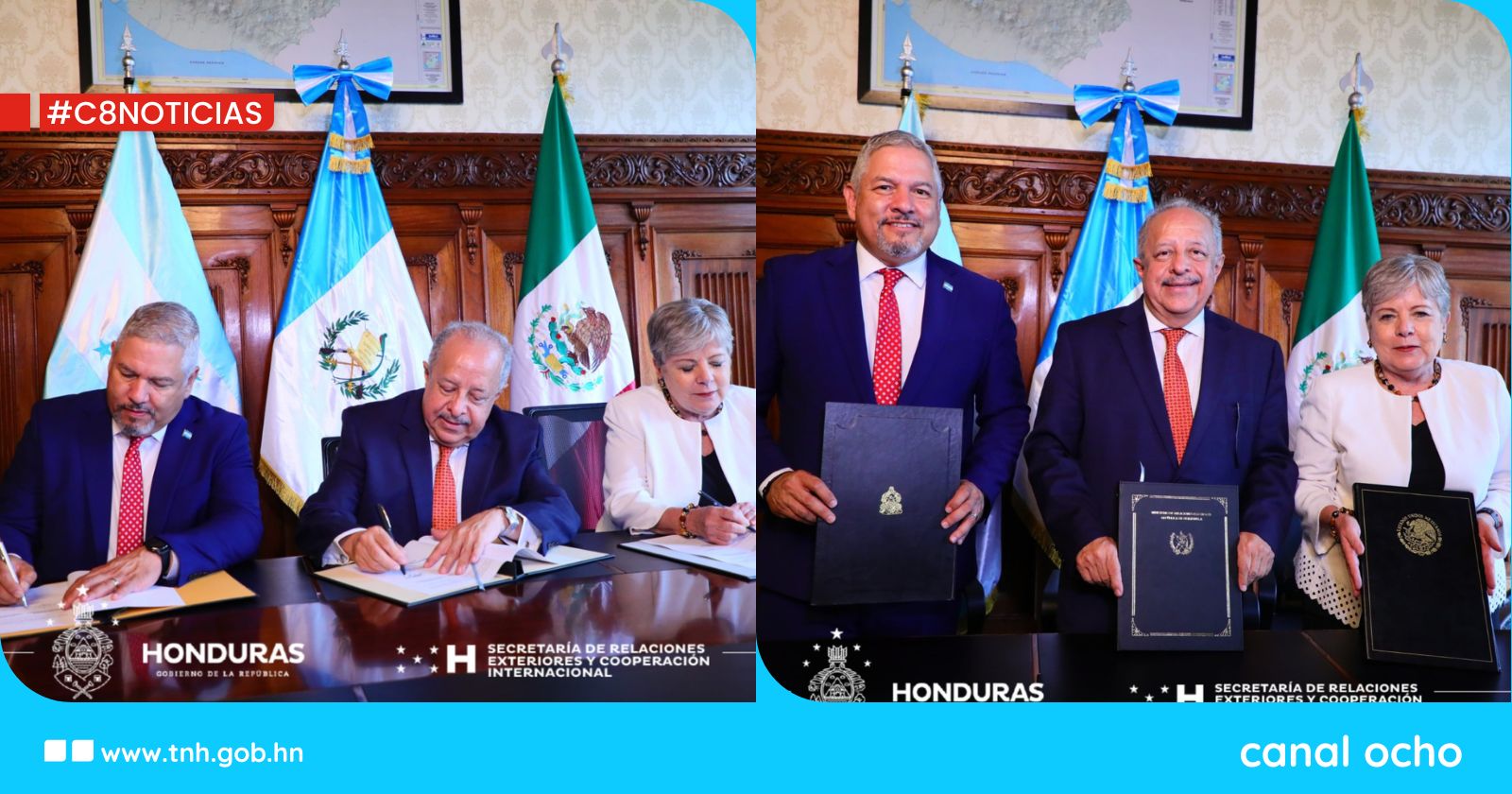 Honduras, Guatemala y México firman memorando de entendimiento en Cooperación Consular