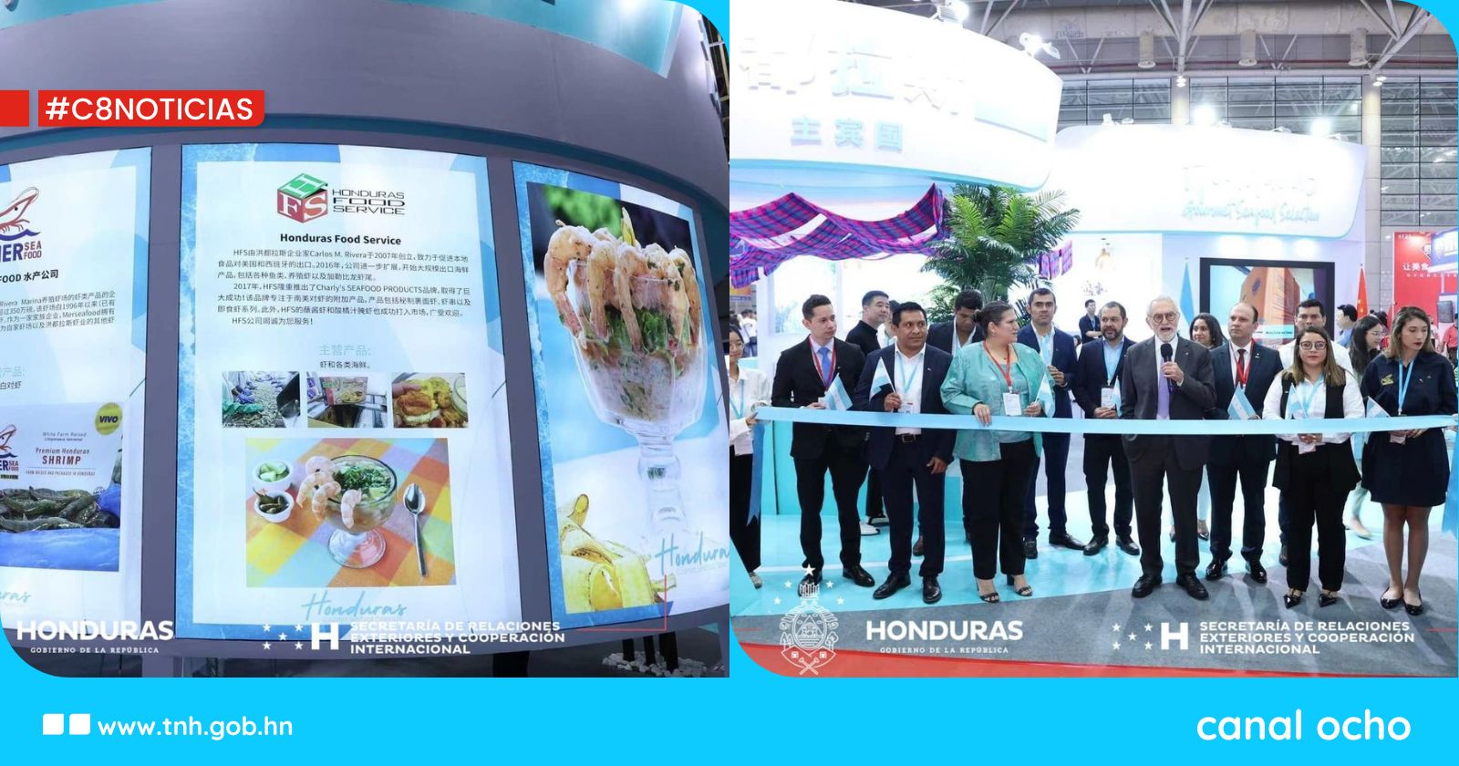 Camaroneros hondureños exhiben sus productos en la Exposición Internacional de China