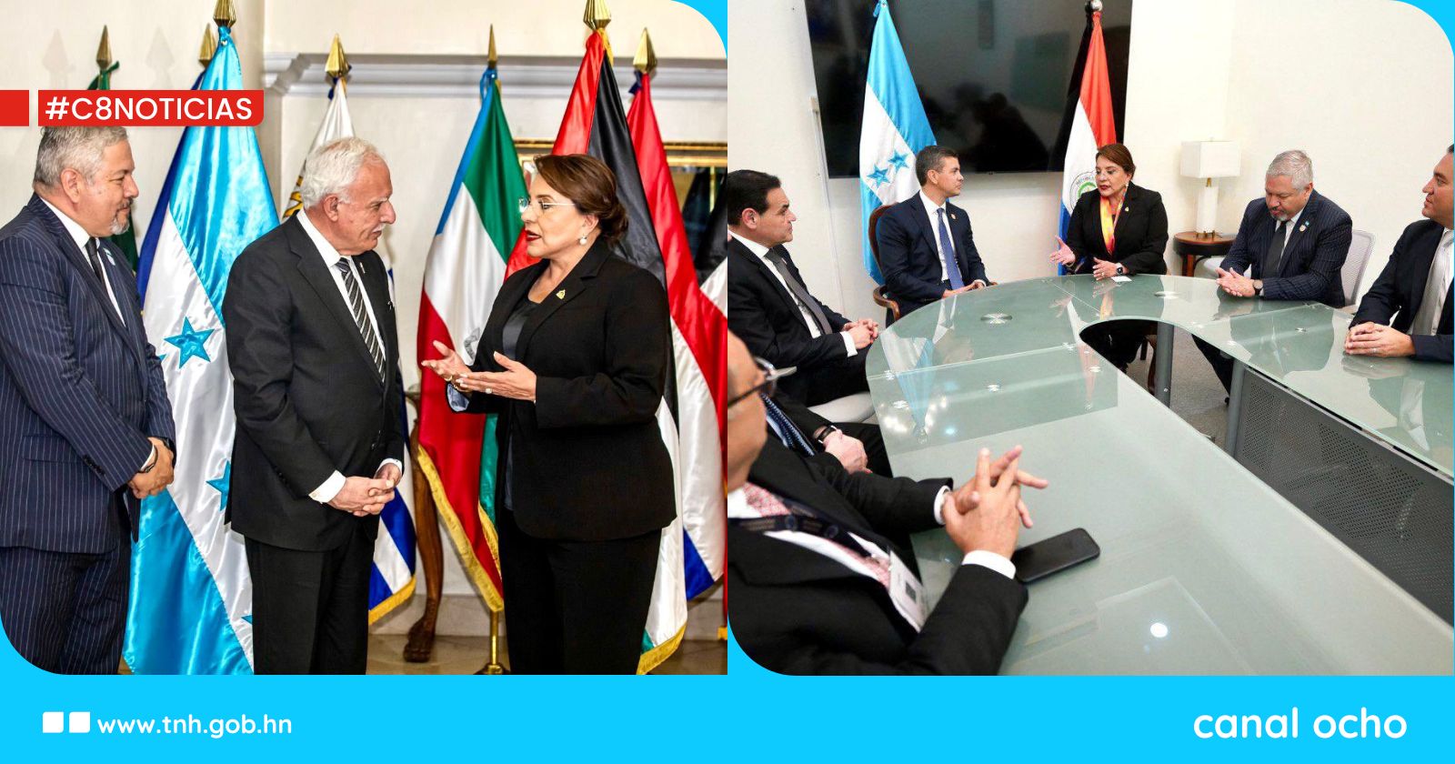 Mandataria Castro sostiene reuniones bilaterales con representantes de Paraguay, Palestina y Costa Rica