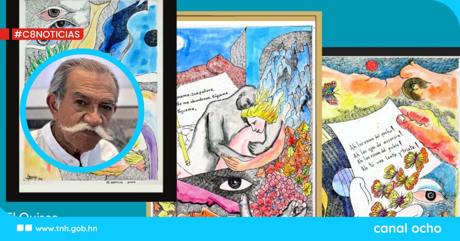 Chile recibe exposición del artista hondureño Gustavo Armijo en honor a 100 años de obra de Pablo Neruda