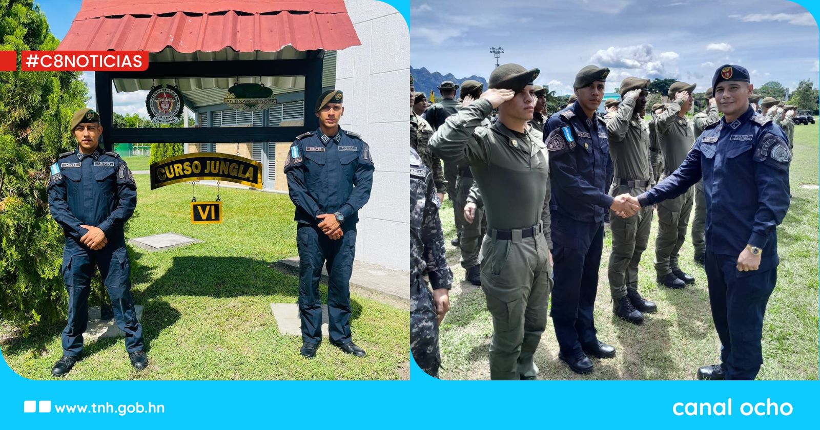 Oficiales de policía se gradúan de curso Comando Jungla en Colombia