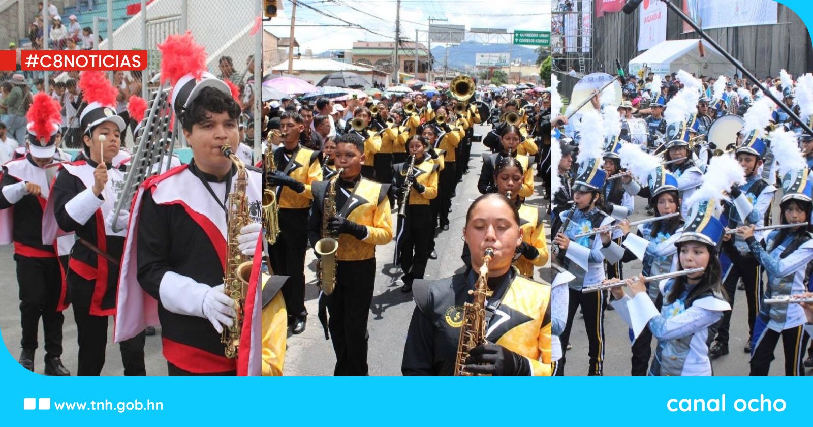 Bandas de guerra y marciales conquistan el 15 de septiembre con su fervor patriótico