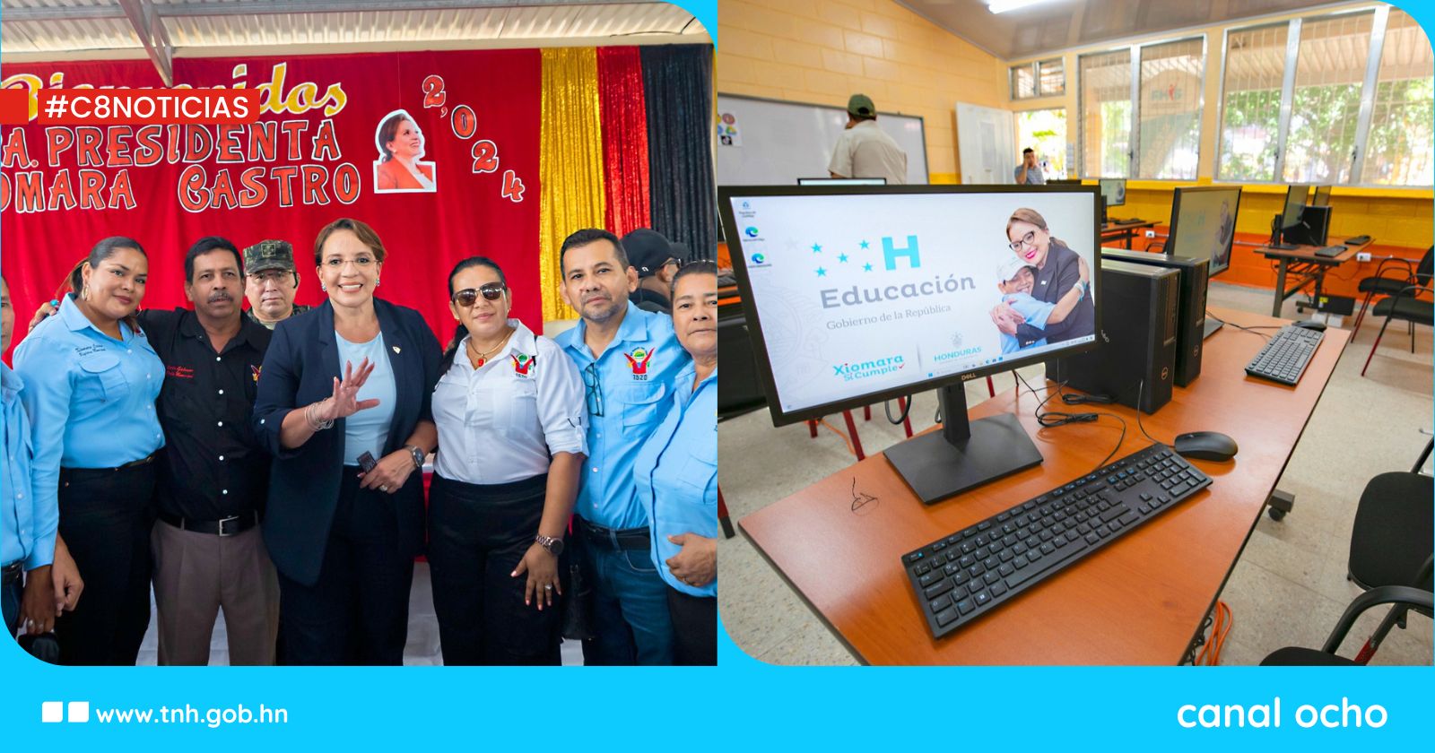 Presidenta Castro inaugura el Centro de Educación Básica “Hernán Acosta Mejía” en Olancho