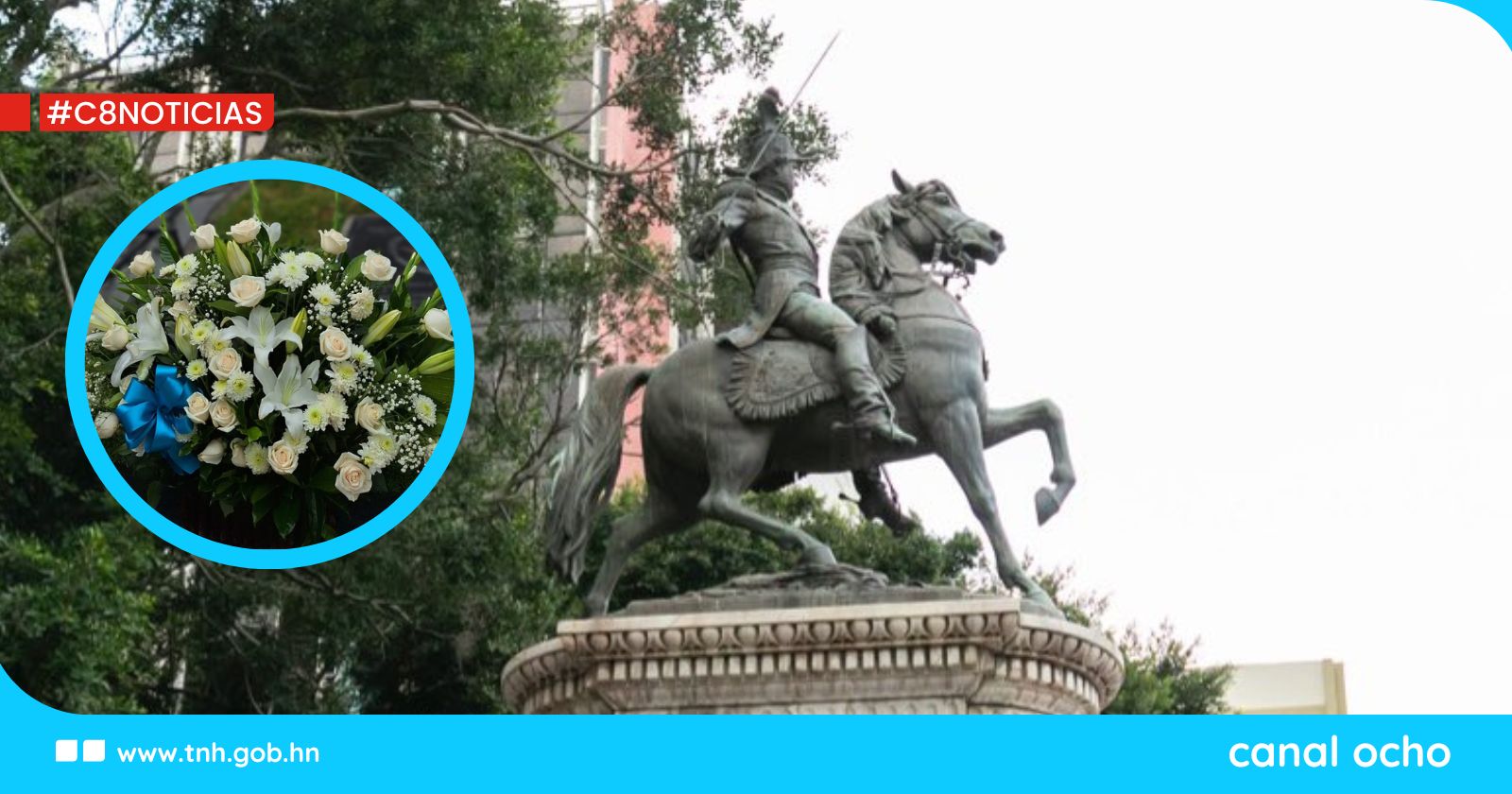 Con flores y respeto, rinden homenaje al prócer Francisco Morazán en su 232 aniversario