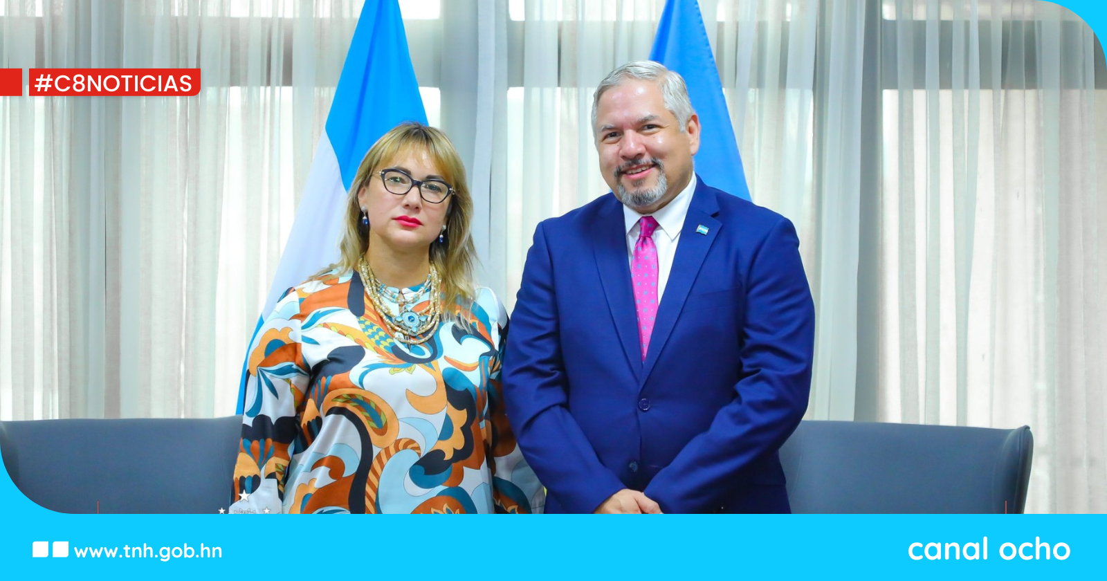 Canciller Reina recibe a la embajadora de Ucrania concurrente para Honduras