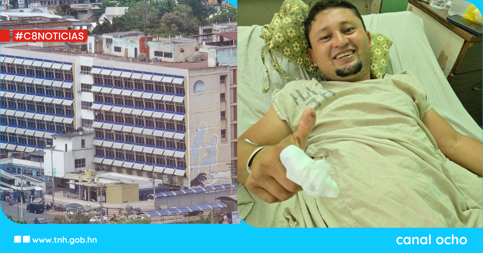 ¡Con el pulgar arriba! Carlos Bu agradece atención médica tras ataque de tiburón en las playas de Tela