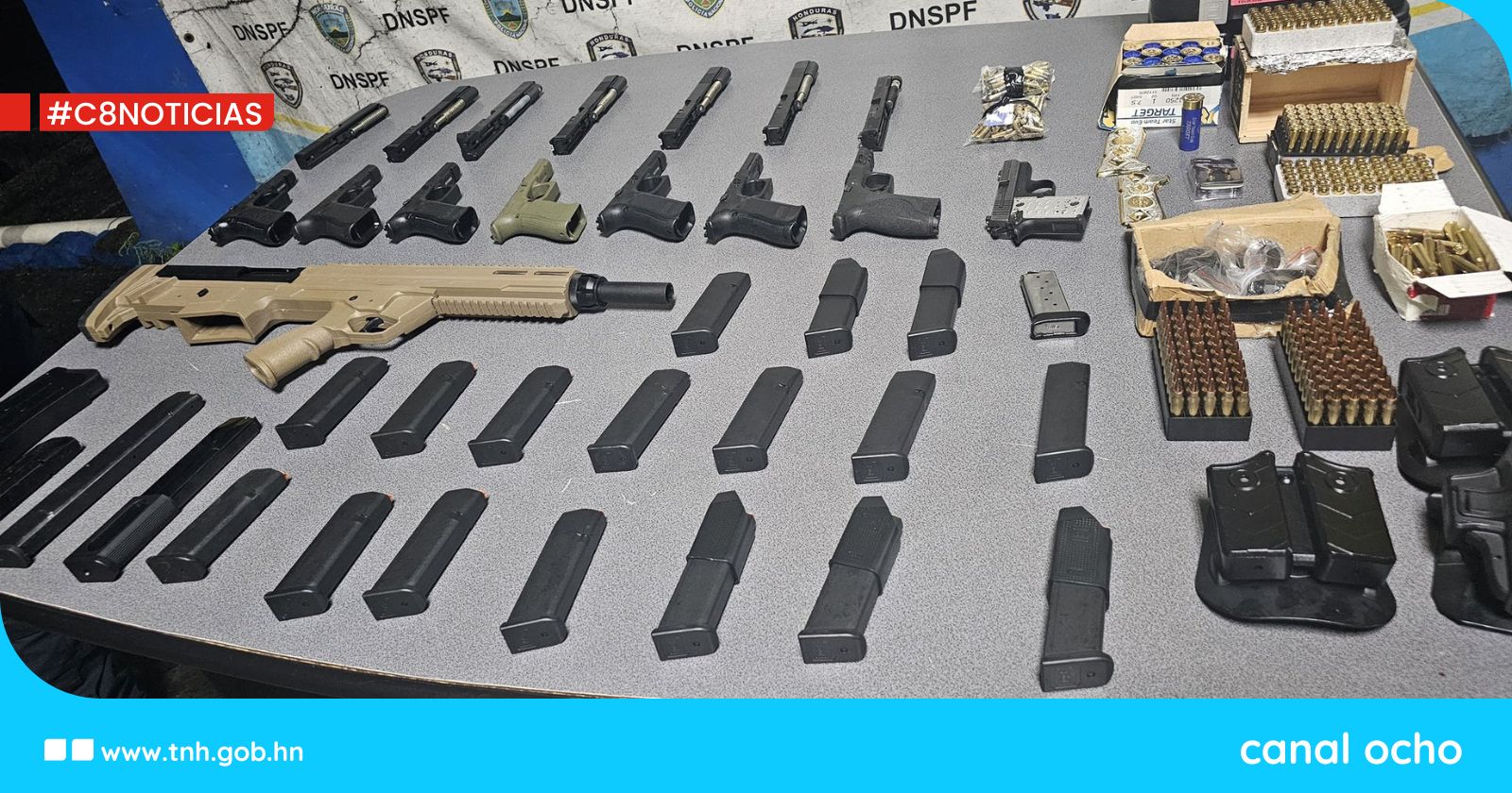 Nuevo decomiso de armas de grueso calibre y municiones en la aduana de Puerto Cortés