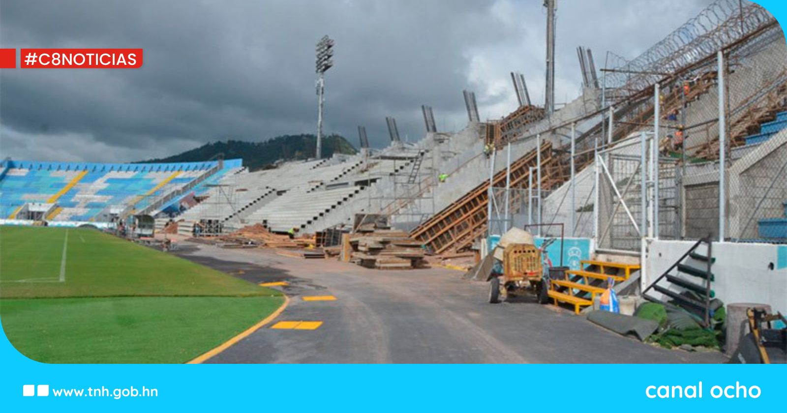 Cambio de graderías del Estadio «Chelato Uclés» podría concluir antes de lo previsto