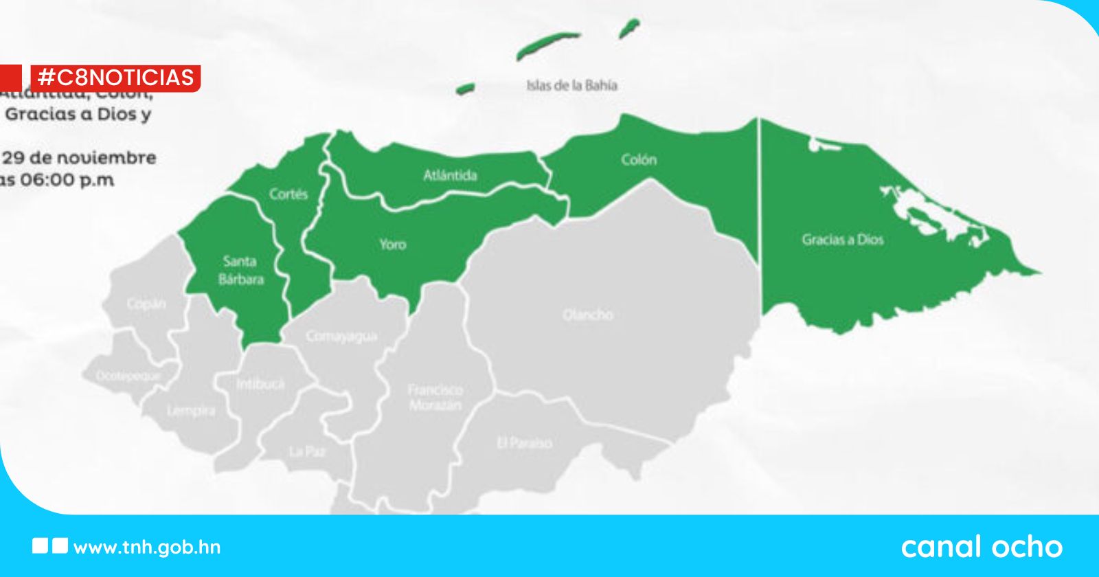 Extienden alerta verde a siete departamentos por frente frío 