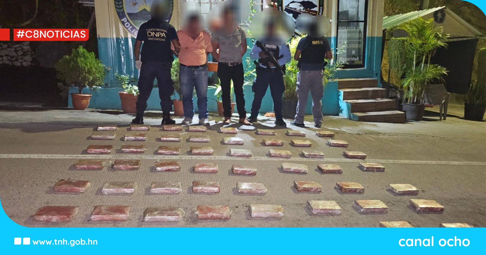 Arrestan a dos nicaragüenses con 50 kilos de cocaína en Copán