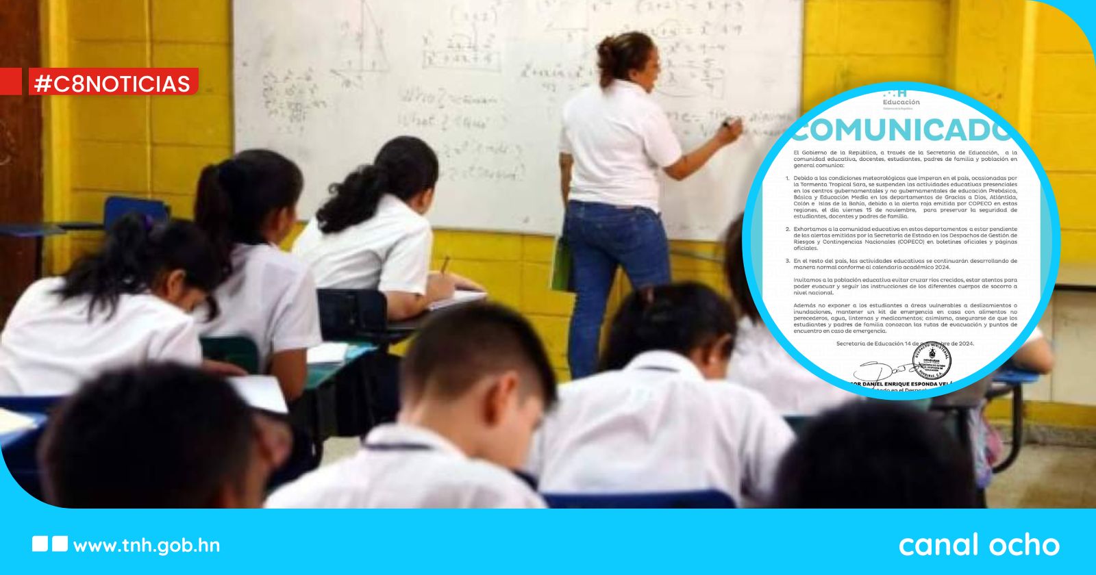 Educación suspende clases en cuatro departamentos bajo alerta roja