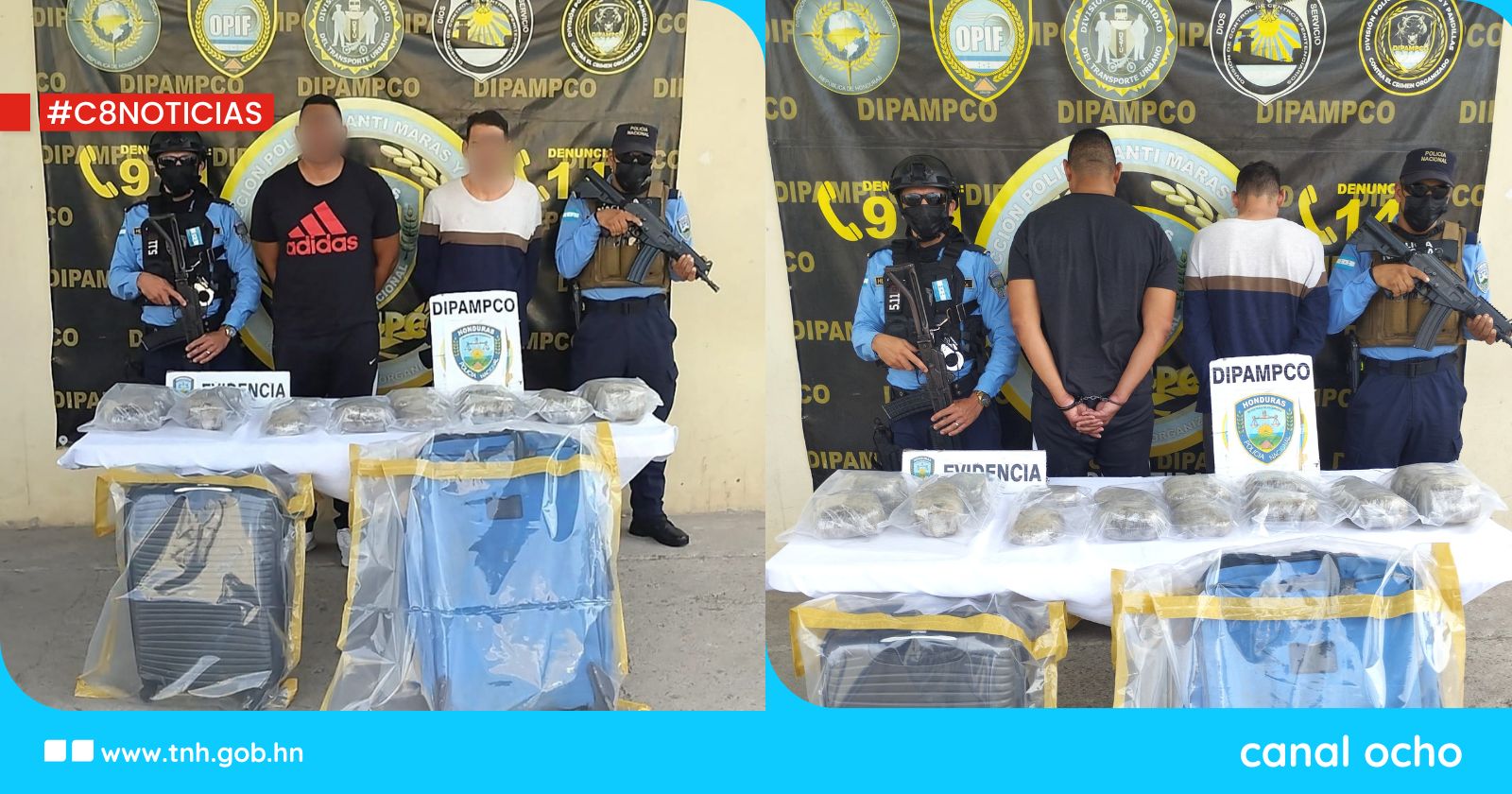 Capturan a miembros de la Pandilla 18 con supuesta droga en su poder