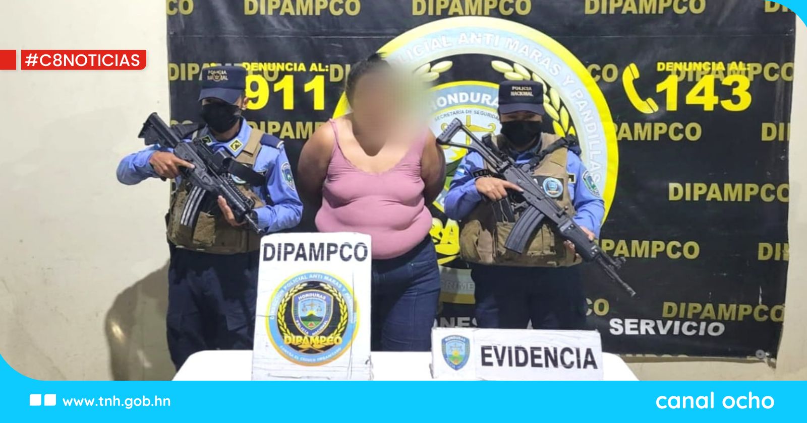 Dipampco captura a integrante de la Pandilla 18 mientras cobraba extorsión