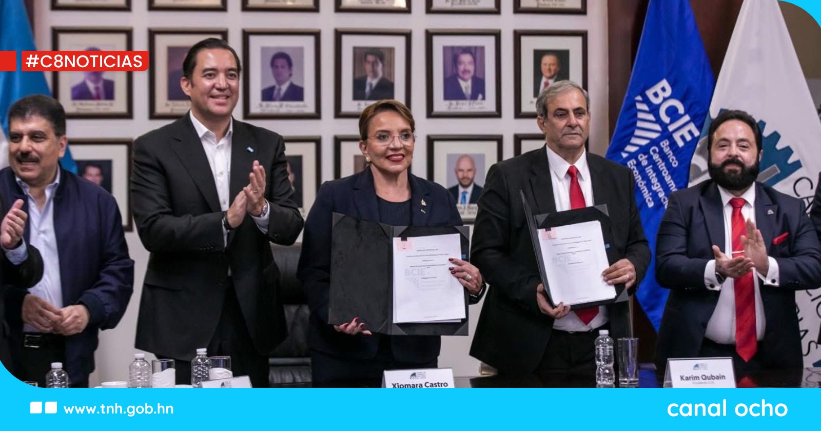 Presidenta Castro firma contrato de préstamo con el BCIE para construcción de la represa El Tablón