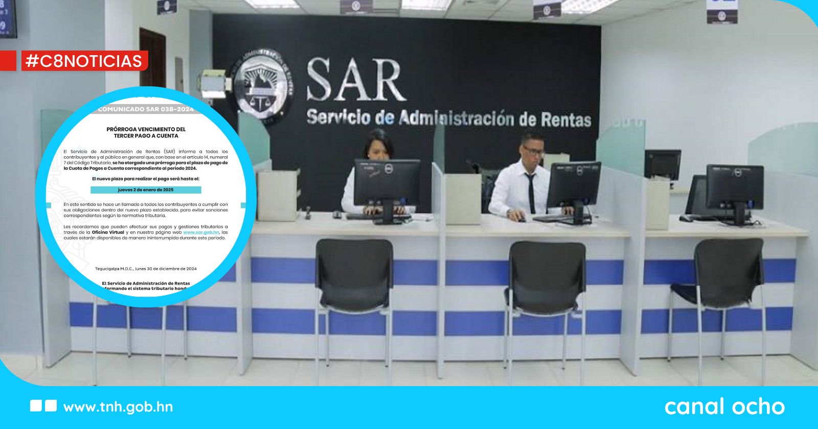 SAR anuncia prórroga para el tercer pago a cuenta del Impuesto Sobre la Renta