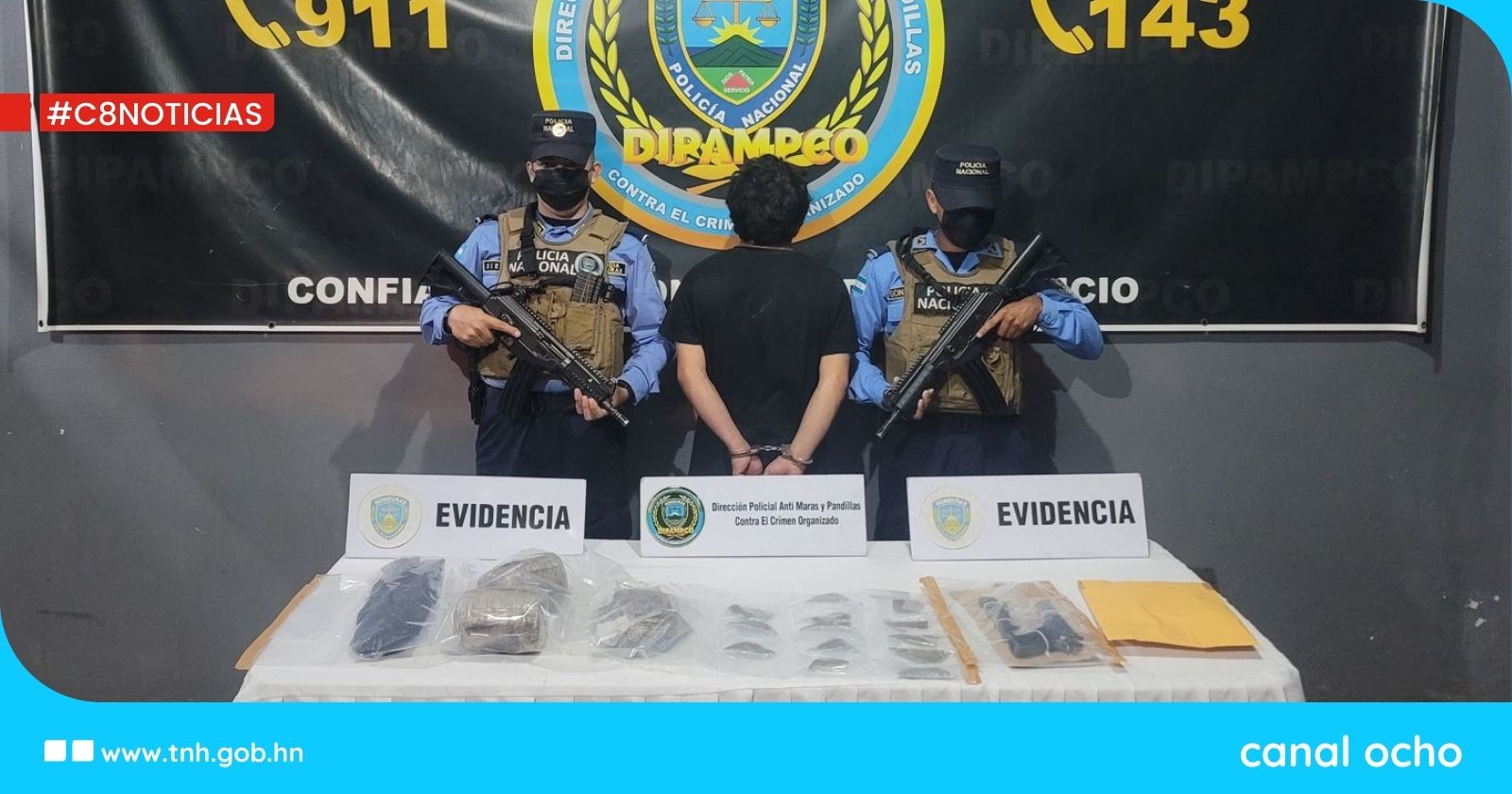 Dipampco captura a supuesto distribuidor de drogas de la Pandilla 18 en SPS