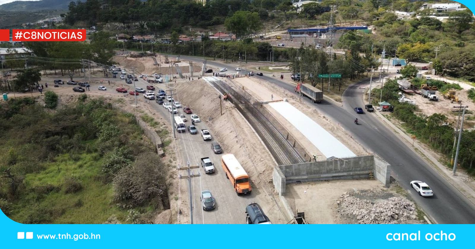 En marcha construcción de vigas para puente a desnivel sobre rotonda hacia Mateo y Lepaterique