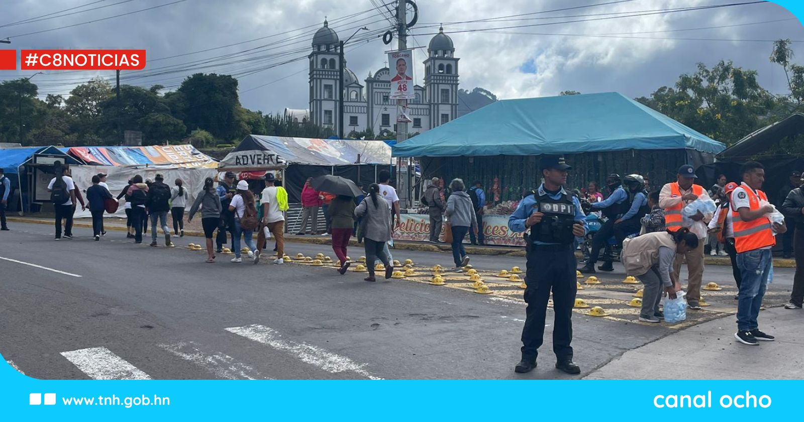 Policía Nacional refuerza seguridad en los alrededores de la Basílica de Suyapa