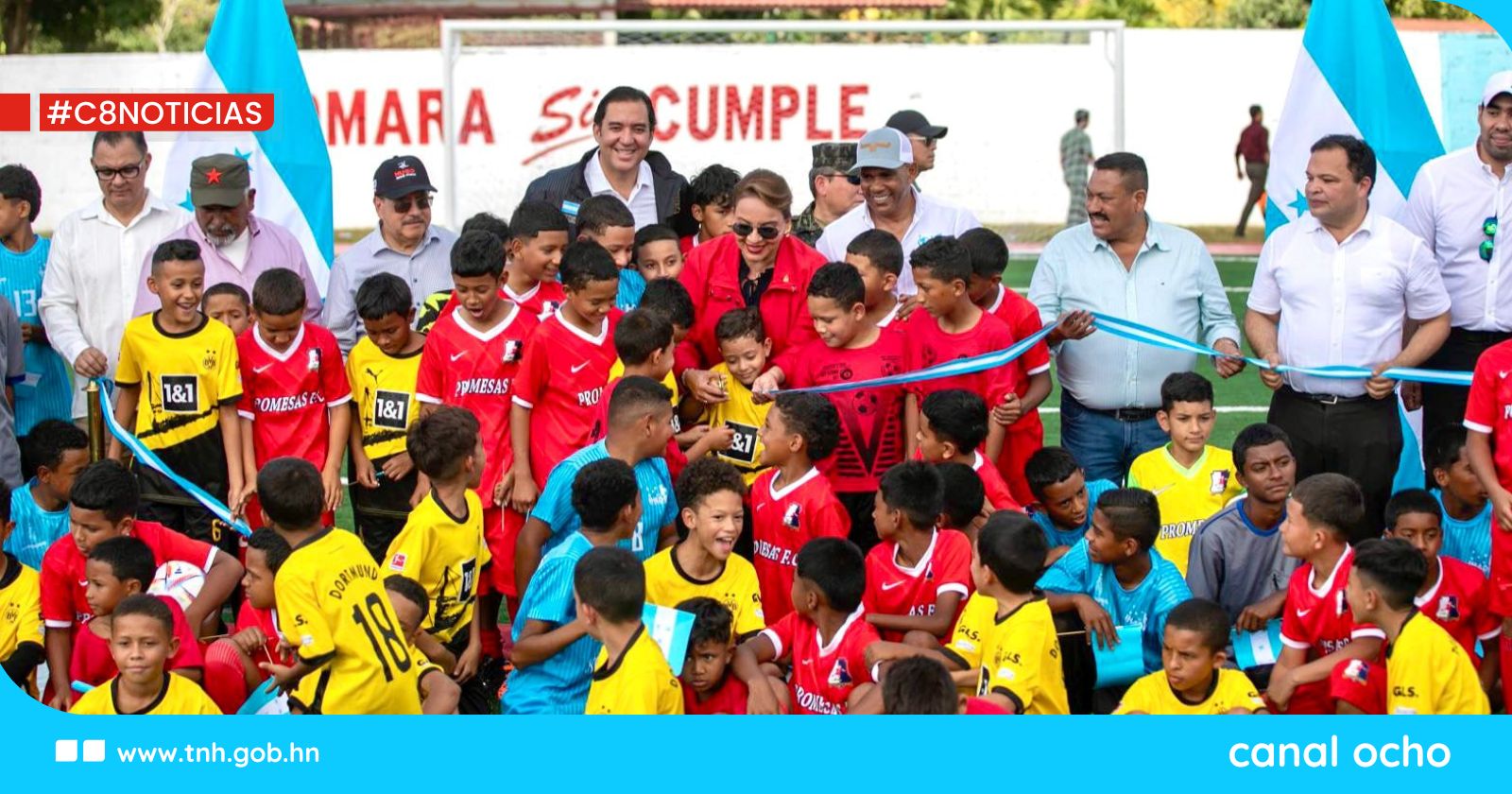 Presidenta Castro inaugura la cancha 60 en Orica, Francisco Morazán