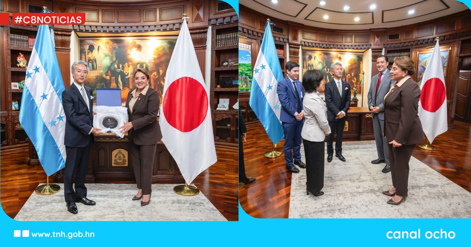 Presidenta Xiomara Castro despide al embajador japonés Jun Nakahara quien deja un legado de apoyo