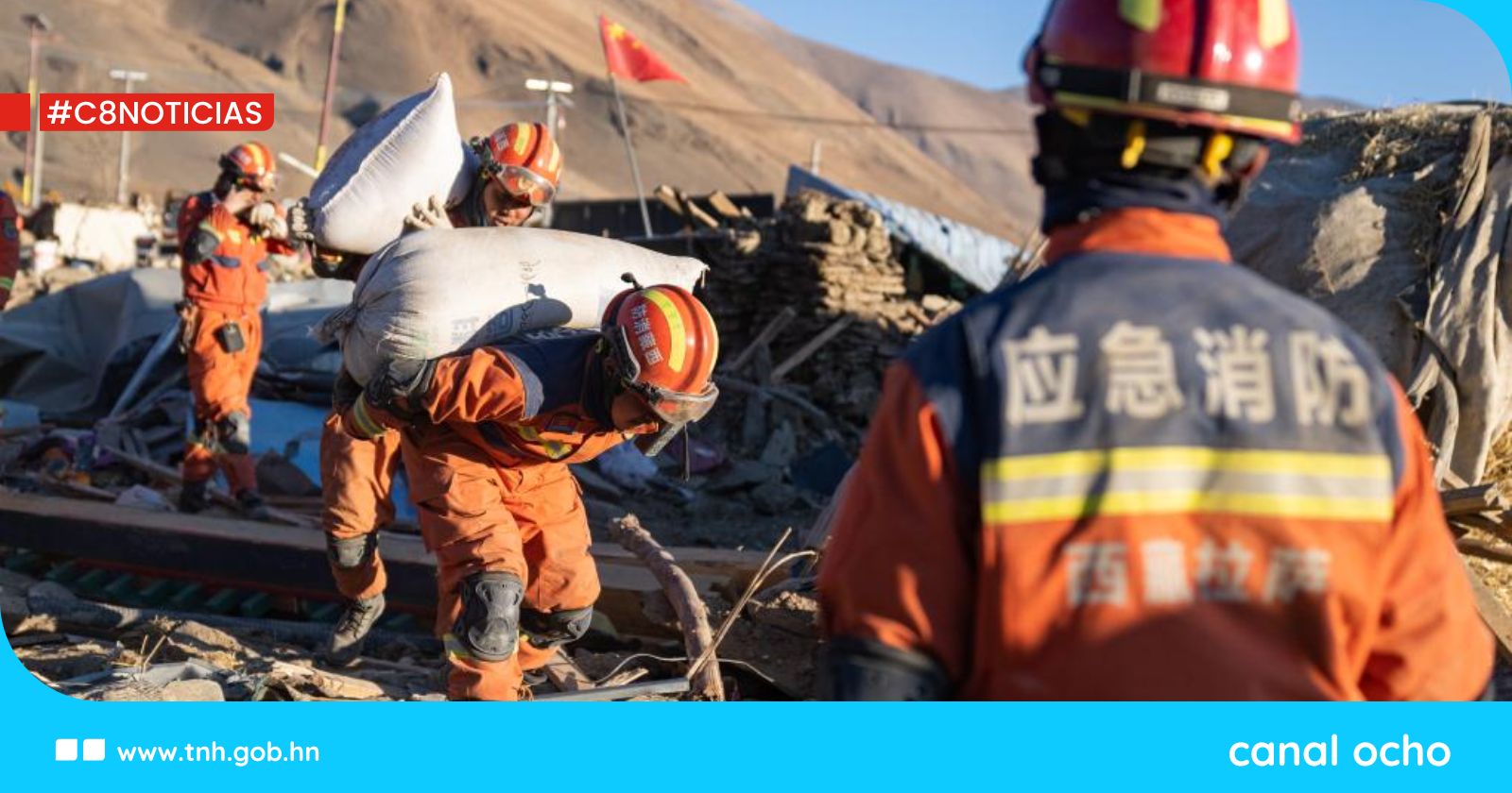 Trabajadores de emergencia logran recuperar cosecha de agricultores en Xizang