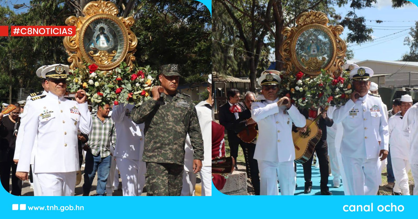 Imagen de la Virgen de Suyapa visita el Estado Mayor General Naval en su 278 aniversario