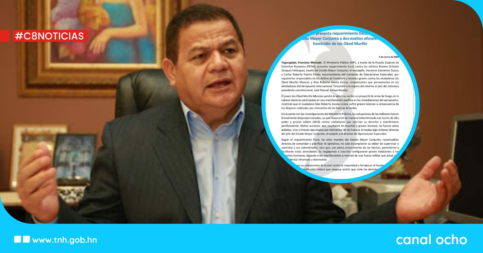 MP presenta requerimiento fiscal contra Romeo Vásquez Velásquez