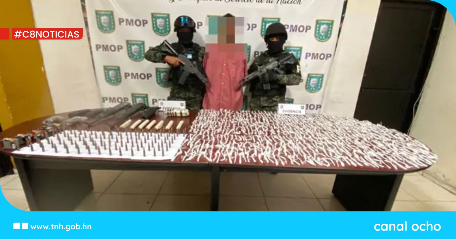 Capturan a miembro de la Pandilla 18 con droga y fuerte arsenal de armas en SPS