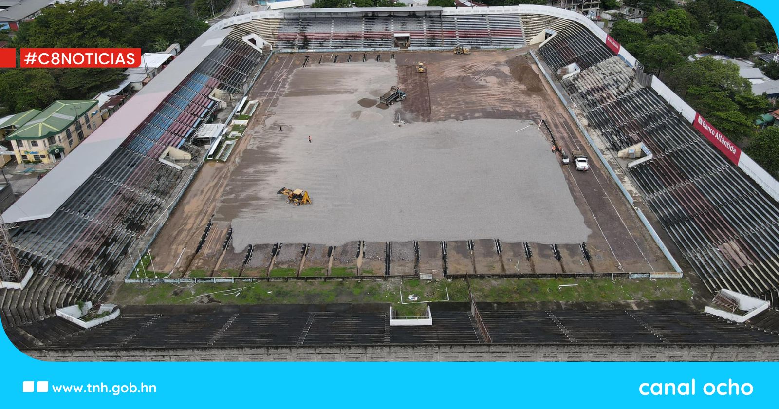 Mario Moncada supervisa remodelación de Estadio Municipal de La Ceiba