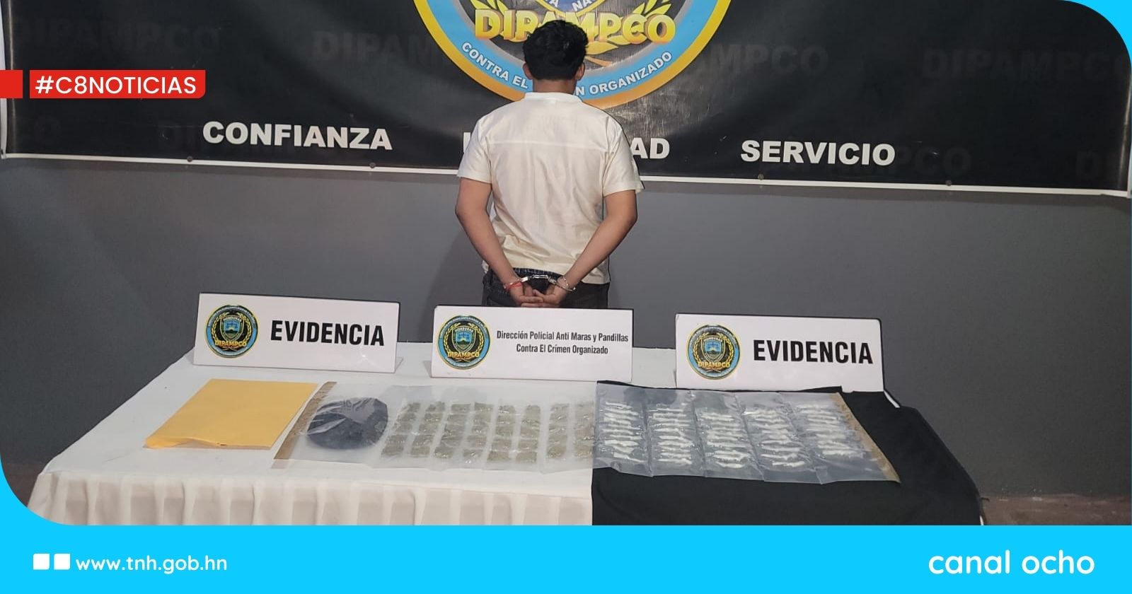 Capturan a supuesto miembro de la MS-13 por tráfico de drogas en Santa Cruz de Yojoa