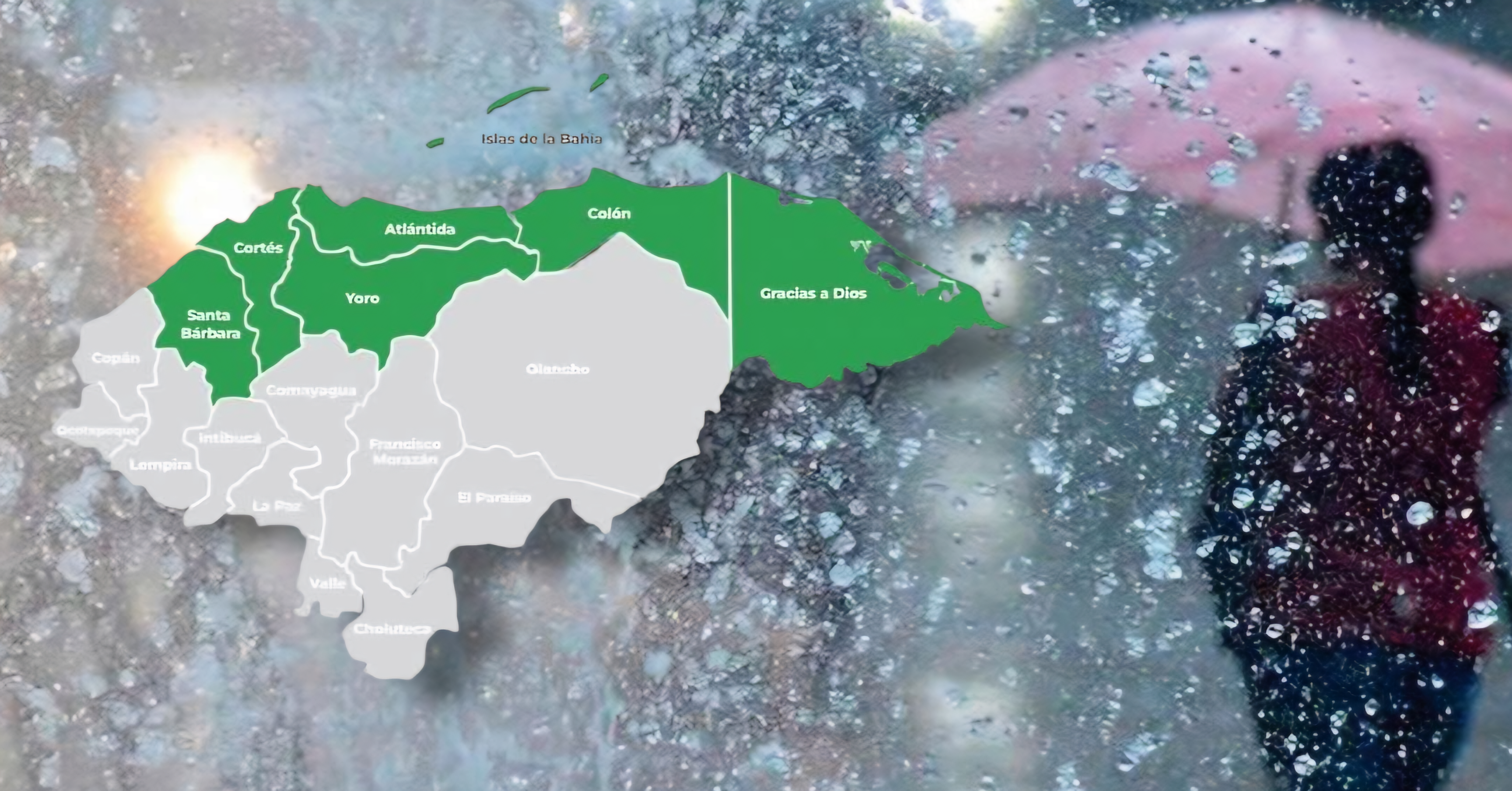 ¡Alerta verde! Ingreso de frente frío dejará lluvias en siete departamentos de Honduras