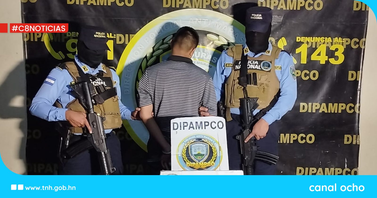 Dipampco captura a supuesto sicario miembro de la Pandilla 18