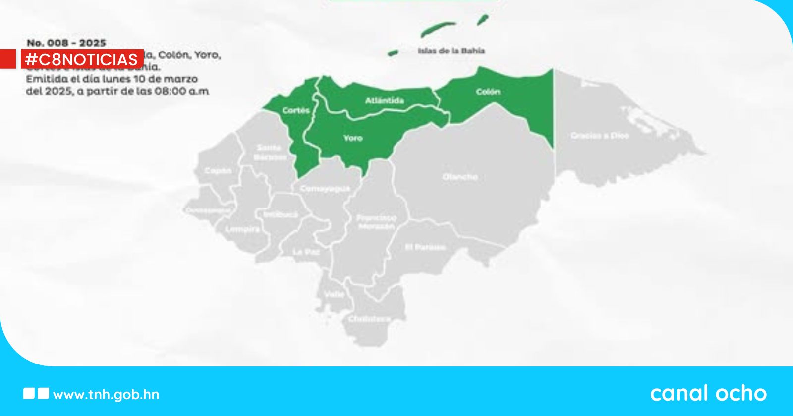 Copeco emite alerta verde en cinco departamentos por ingreso de frente frío