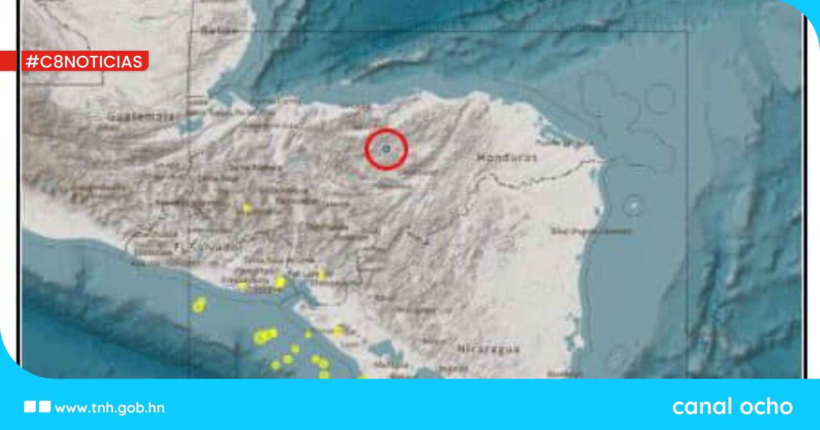 Sismo de 2.7 grados se registra en el oriente de Honduras