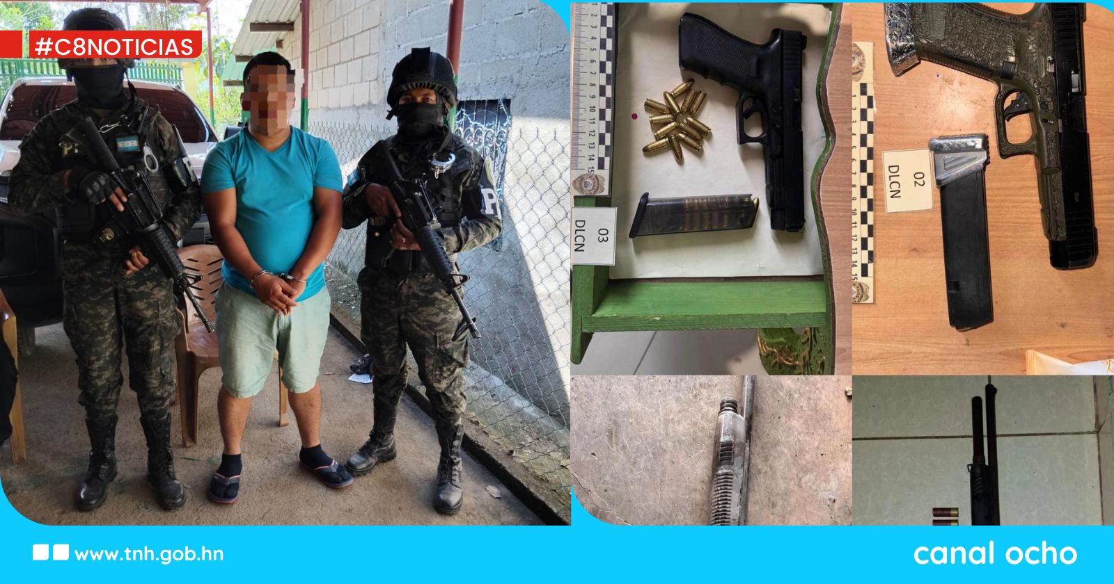 Capturan a hombre con armas, municiones y equipo táctico en Morazán, Yoro