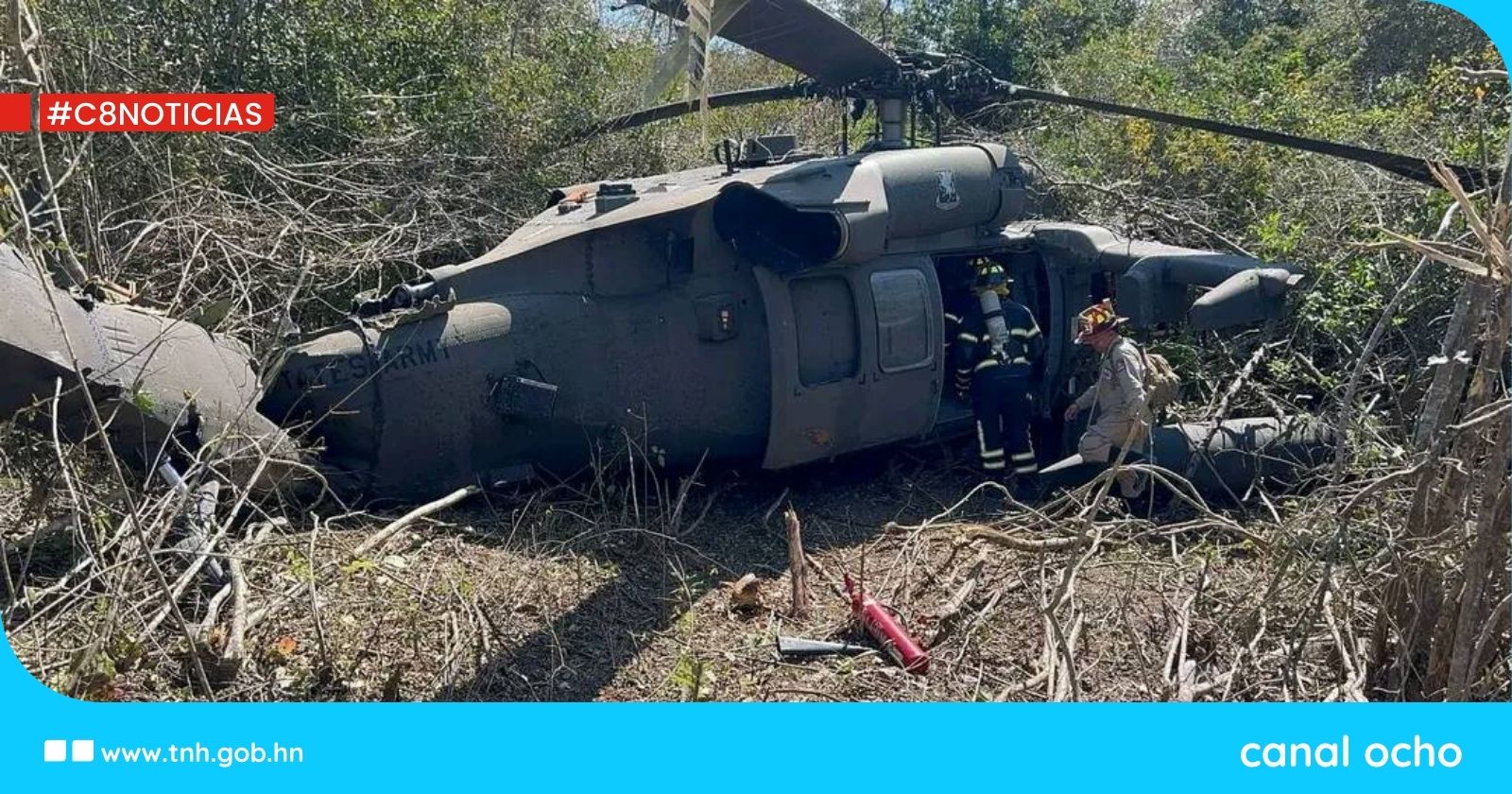 AHAC: cuatro heridos deja accidente de helicóptero de la Fuerza Bravo en Comayagua