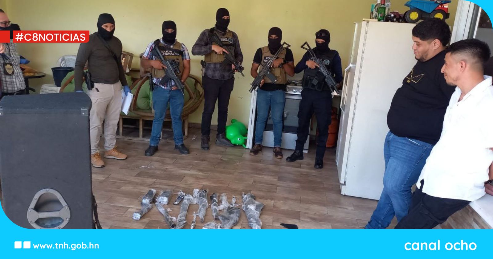 MP captura a dos personas y decomisa nueve armas de fuego