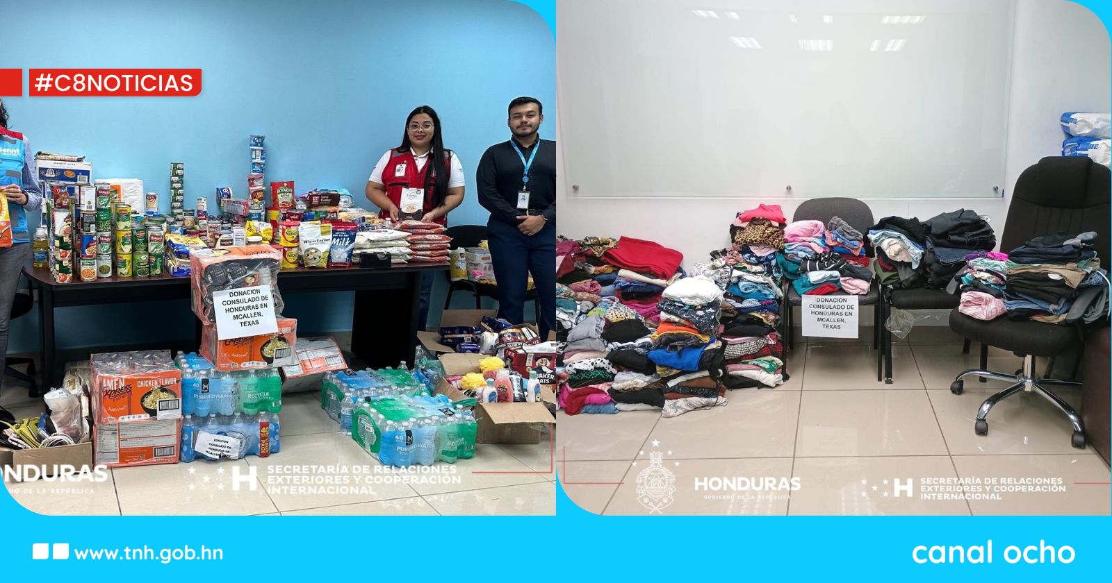 Consulados en McAllen y Laredo recolectan donaciones para migrantes retornada en Honduras