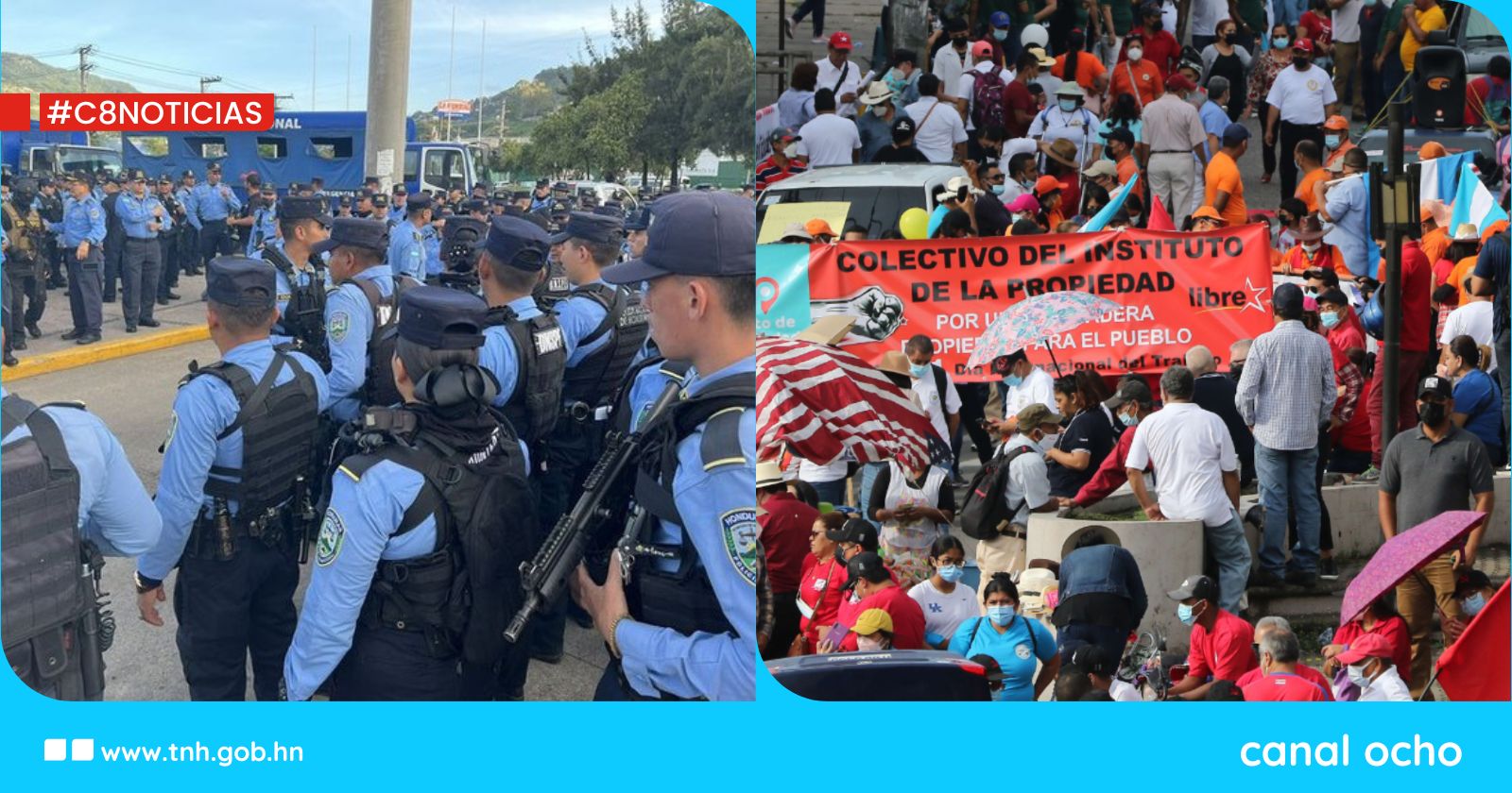Policía Nacional activa operativo de seguridad por movilizaciones del 1 de mayo en Tegucigalpa