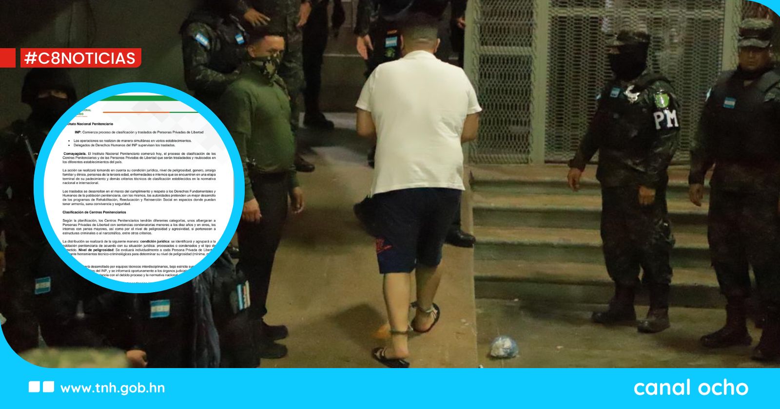 INP comienza proceso de clasificación y traslados de privados de libertad